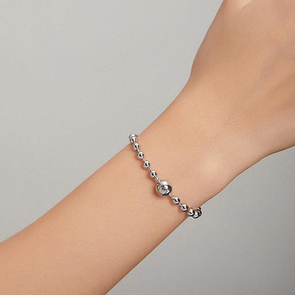 Forever Love Charm Jewelry GX250 - 925 Sterling Silver Round Bead Bracelet - Touchy Style .