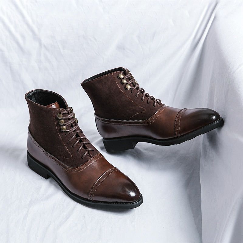 Formal Retro Ankle Boots: Luxury Men's Casual Shoes - QZ1140 | Touchy Style