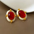 French Retro Big Red Stud Earrings: Charm Jewelry WB215 - Touchy Style .