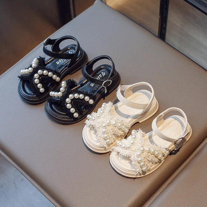 French Sandals for Toddler Girls: Casual Shoes Adorned with Pearls - G05173 - Touchy Style .