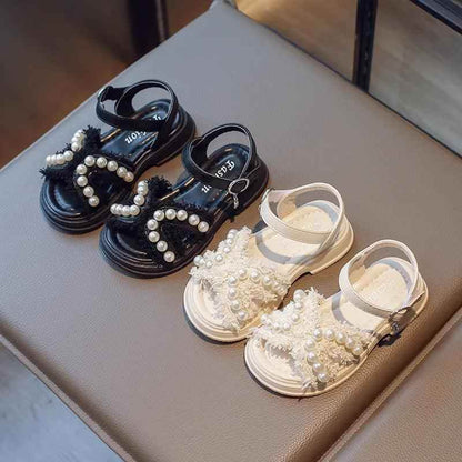 French Sandals for Toddler Girls: Casual Shoes Adorned with Pearls - G05173 - Touchy Style