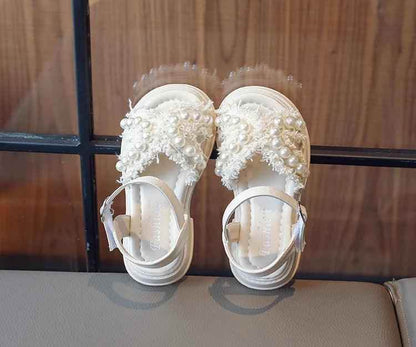 French Sandals for Toddler Girls: Casual Shoes Adorned with Pearls - G05173 - Touchy Style