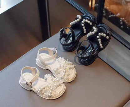 French Sandals for Toddler Girls: Casual Shoes Adorned with Pearls - G05173 - Touchy Style