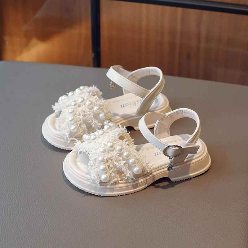 French Sandals for Toddler Girls: Casual Shoes Adorned with Pearls - G05173 - Touchy Style .