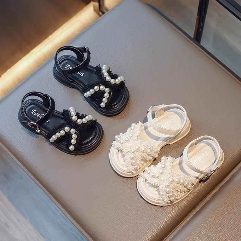 French Sandals for Toddler Girls: Casual Shoes Adorned with Pearls - G05173 - Touchy Style
