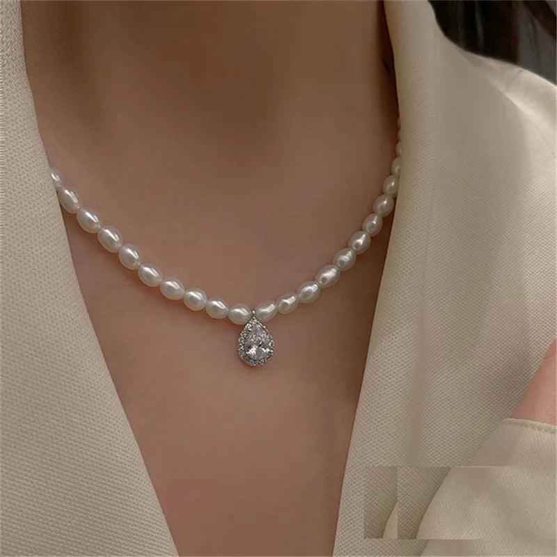 Freshwater Square Pearl Multilayer Necklace Charm Jewelry YSS0411 - Touchy Style