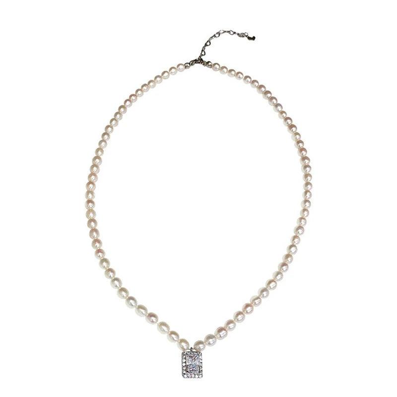 Freshwater Square Pearl Multilayer Necklace Charm Jewelry YSS0411 - Touchy Style .