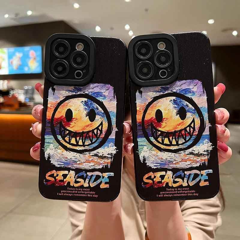 Funky Smiley Graffiti Cute Phone Case Cover for iPhone 15, 12, 13, 11, 14 Pro, XS Max, X, XR, 7, 8 Plus, and SE - Touchy Style