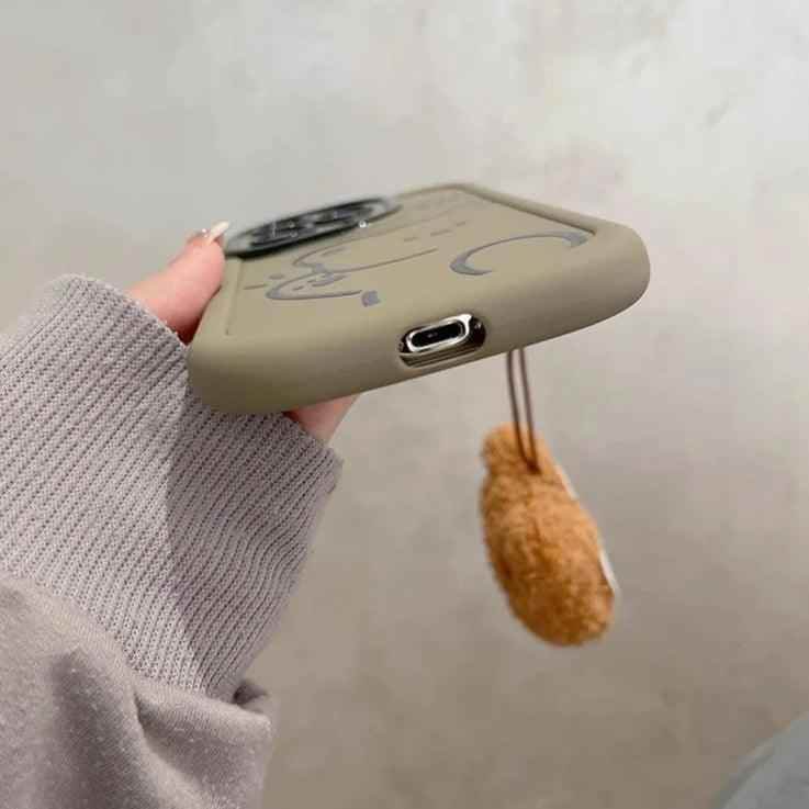 Funny Bear With Pendant Cute Phone Case For iPhone 15 Pro Max, 14, 13, or 11 - Touchy Style