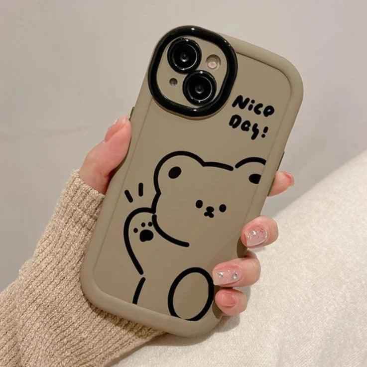 Funny Bear With Pendant Cute Phone Case For iPhone 15 Pro Max, 14, 13, or 11 - Touchy Style .