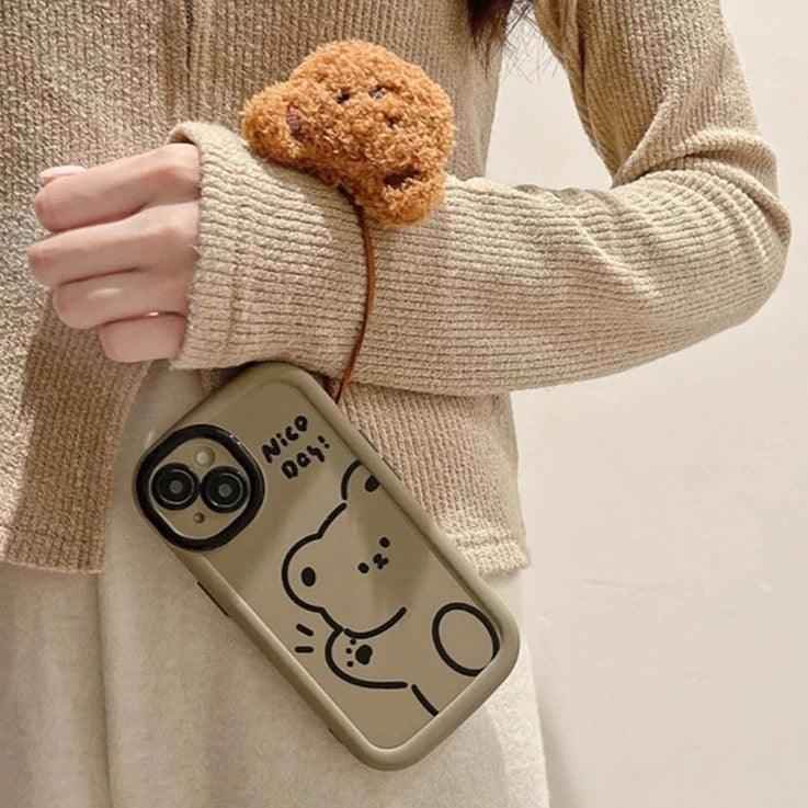 Funny Bear With Pendant Cute Phone Case For iPhone 15 Pro Max, 14, 13, or 11 - Touchy Style