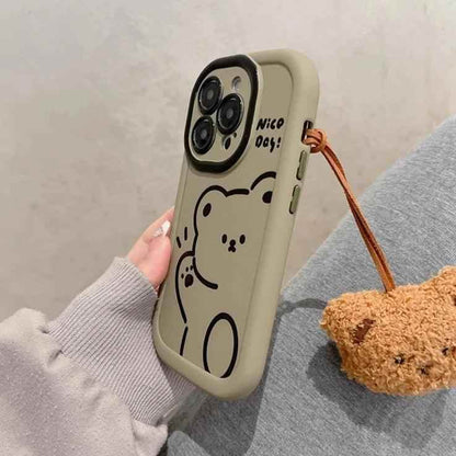 Funny Bear With Pendant Cute Phone Case For iPhone 15 Pro Max, 14, 13, or 11 - Touchy Style
