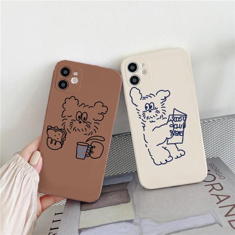 Funny Dog Cartoon Cute Phone Case Cover Silicone For iPhone 15, 14, 12, 11, 13 pro max mini 8 7 plus x xs max xr - Touchy Style .