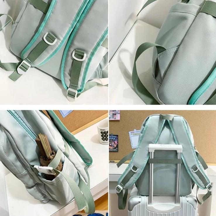 FX249 Solid Multi-pocket Large Capacity Cool Backpack - Touchy Style .