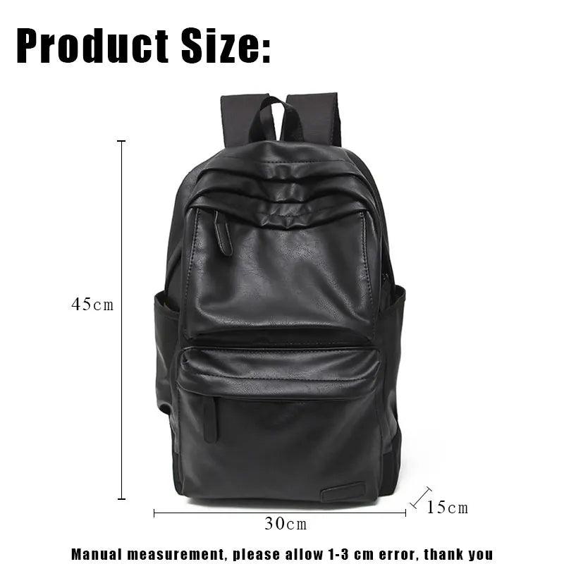 FZ54790H Cool Backpack - Leather Large Capacity Schoolbag For Laptop - Touchy Style