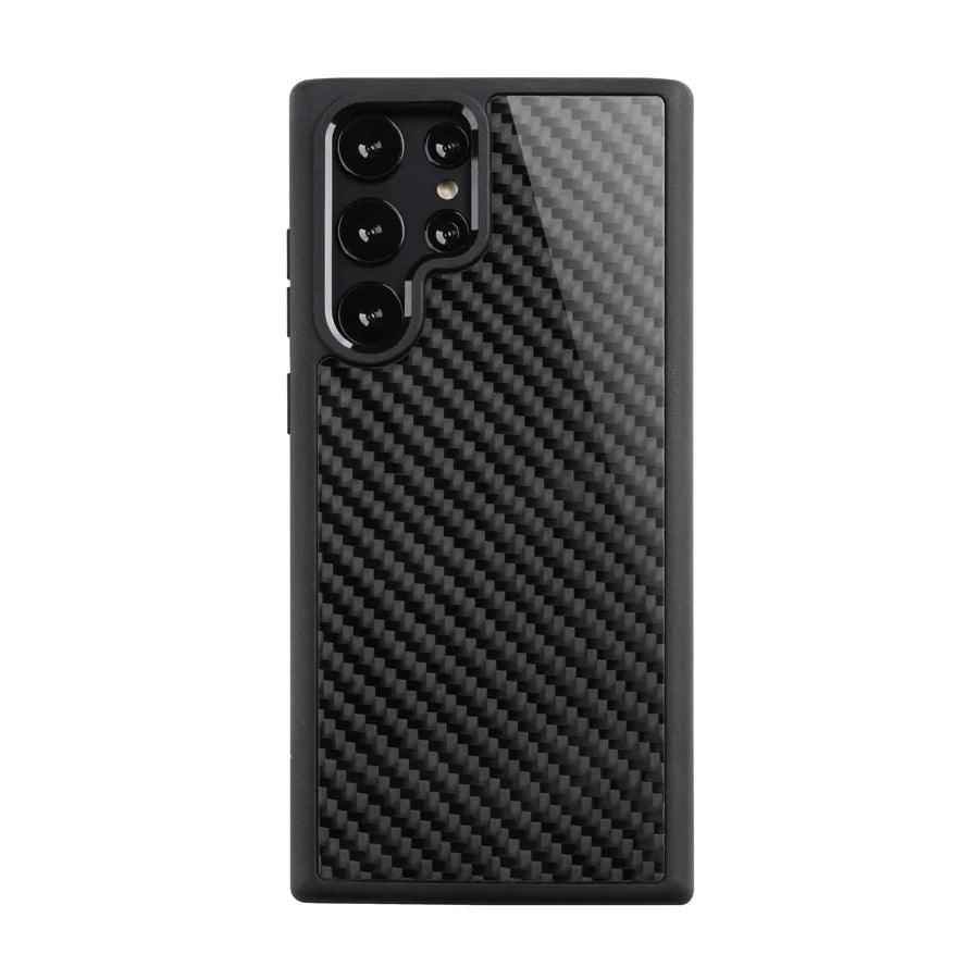 Galaxy S22 Ultra Cute Phone Case: Real Carbon Fiber, Business Cover - Touchy Style .