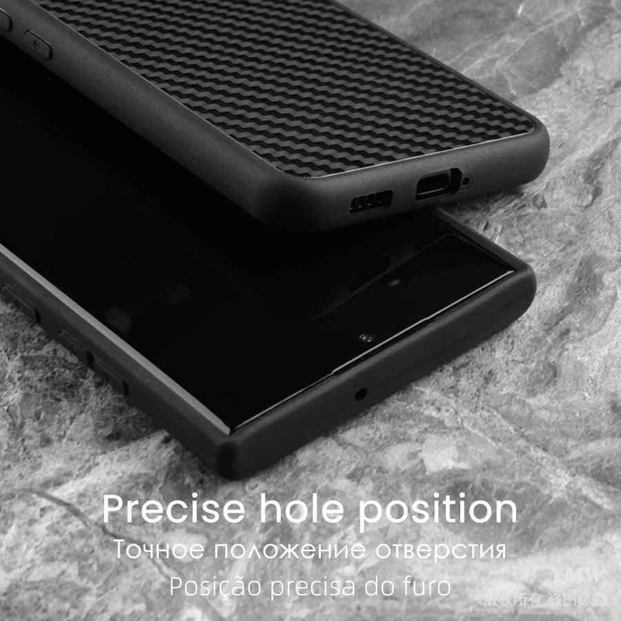 Galaxy S22 Ultra Cute Phone Case: Real Carbon Fiber, Business Cover - Touchy Style