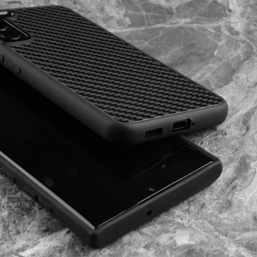 Galaxy S22 Ultra Cute Phone Case: Real Carbon Fiber, Business Cover - Touchy Style .