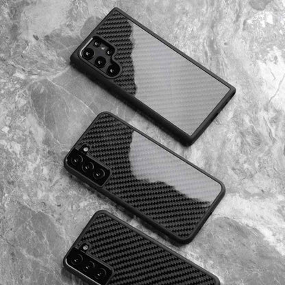 Galaxy S22 Ultra Cute Phone Case: Real Carbon Fiber, Business Cover - Touchy Style