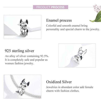 GB419: 925 Sterling Silver French Bulldog Pendant Charm Jewelry (Without Chain) - Touchy Style