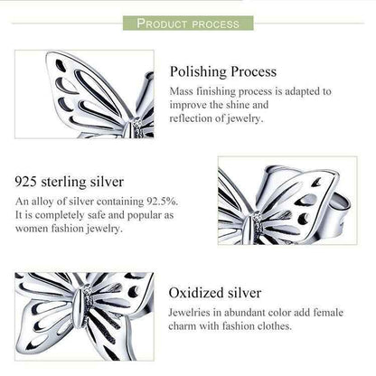 GC240 Butterfly Dream Stud Earrings - 925 Sterling Silver Charm Jewelry - Touchy Style .