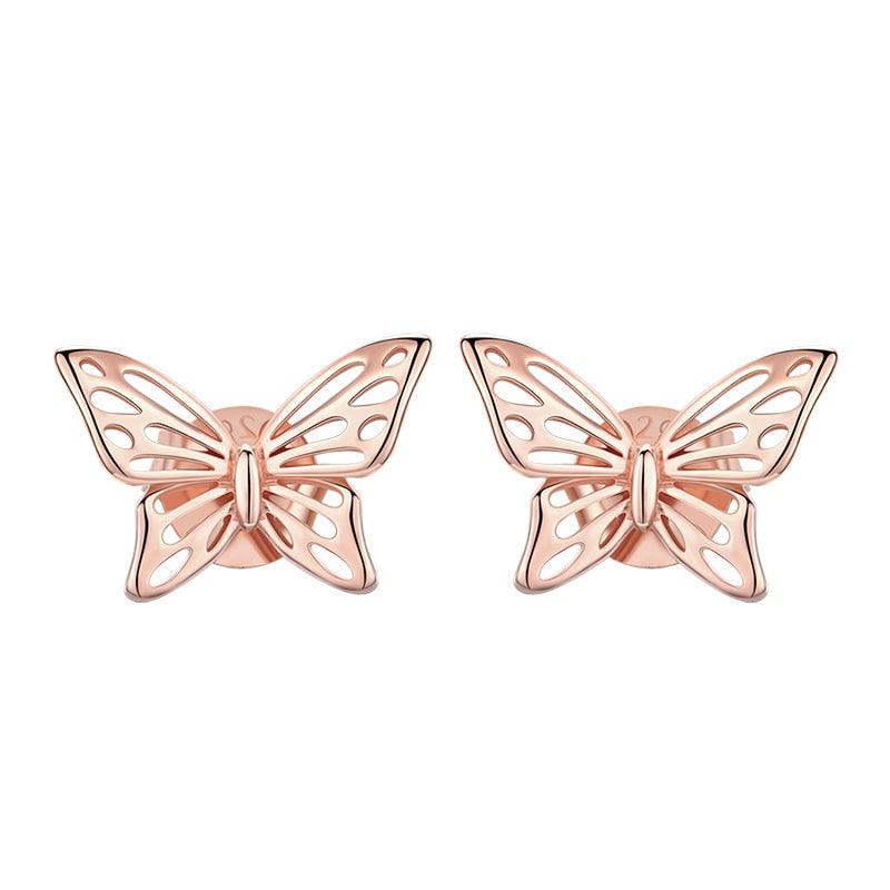 GC240 Butterfly Dream Stud Earrings - 925 Sterling Silver Charm Jewelry - Touchy Style .