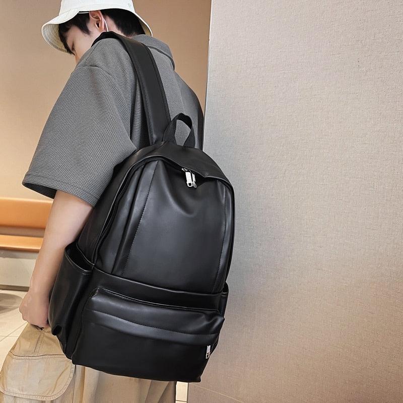 GC337: Large-Capacity, Comfortable, Leather College Cool Backpack - Touchy Style .