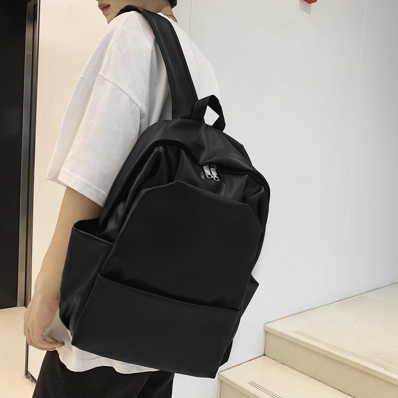 GC337: Large-Capacity, Comfortable, Leather College Cool Backpack - Touchy Style .