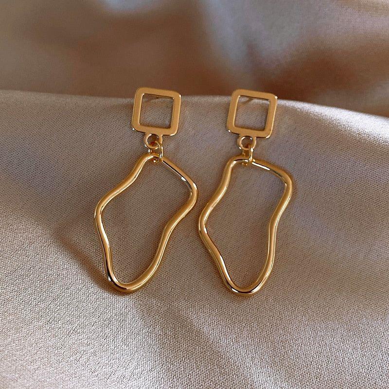 Geometric Hollow Out Metal Dangle Long Earrings Charm Jewelry XYS0111 - Touchy Style