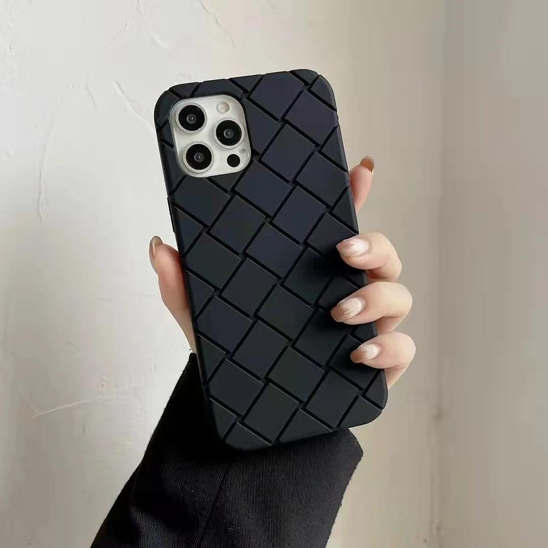 Geometric Line Solid Color Cute Phone Cases For iPhone 14 13 11 12 Pro XS Max X XR 7 8Plus - Touchy Style .