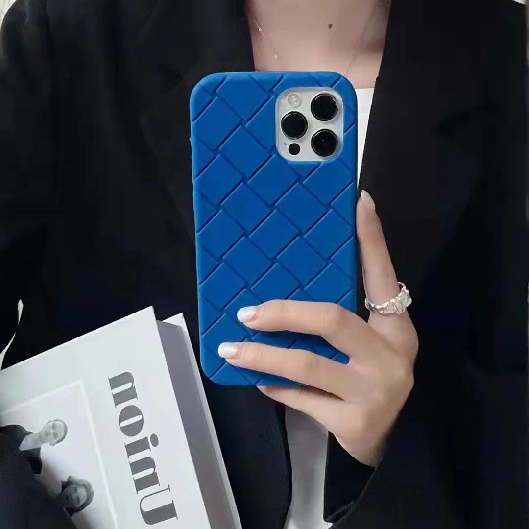 Geometric Line Solid Color Cute Phone Cases For iPhone 14 13 11 12 Pro XS Max X XR 7 8Plus - Touchy Style .