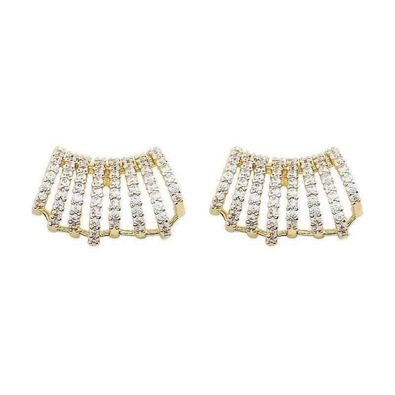 Geometric Metal Charm Korean Stud Earrings - RM230 Jewelry - Touchy Style