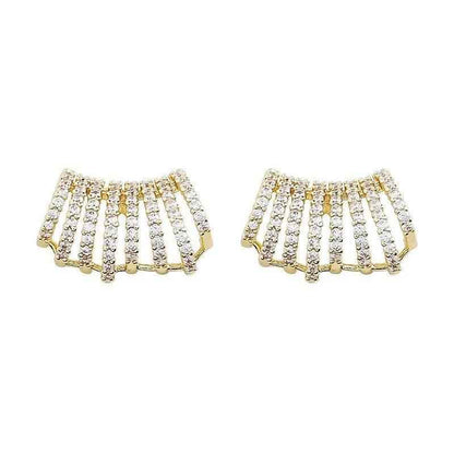Geometric Metal Charm Korean Stud Earrings - RM230 Jewelry - Touchy Style