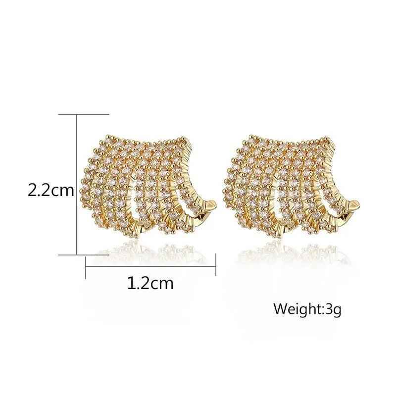 Geometric Metal Charm Korean Stud Earrings - RM230 Jewelry - Touchy Style