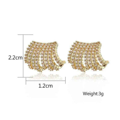 Geometric Metal Charm Korean Stud Earrings - RM230 Jewelry - Touchy Style