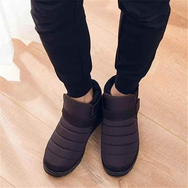 Geometric Waterproof Ankle Boots Brown Men&