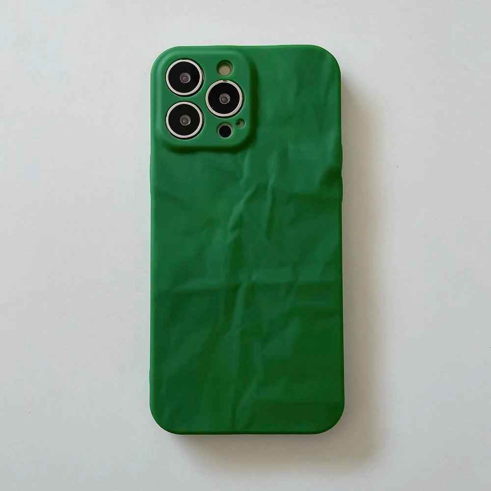 Get a Green Matte Cute Phone Case for iPhone 15, 14, 13, 12 Pro Max, 11 Pro Max, XR, XS, X, 8 Plus, and 7 with a Built-in Lens Cover - Touchy Style