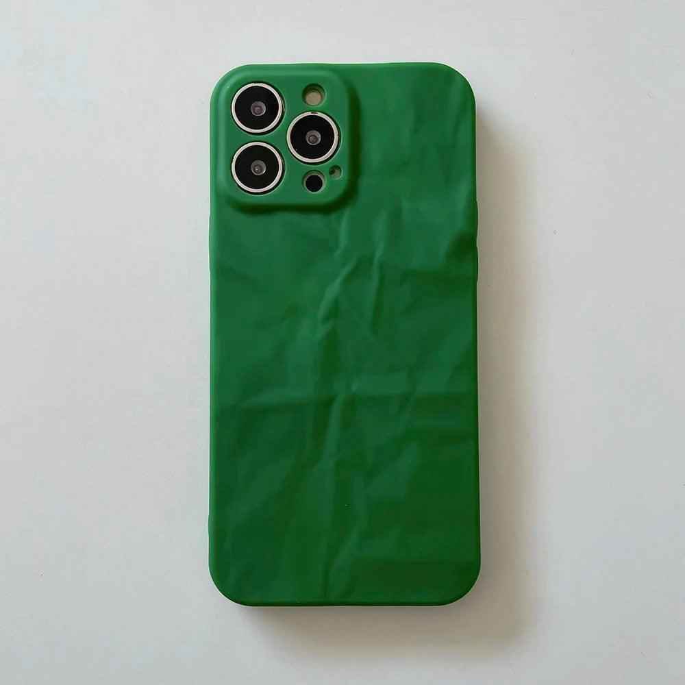 Get a Green Matte Cute Phone Case for iPhone 15, 14, 13, 12 Pro Max, 11 Pro Max, XR, XS, X, 8 Plus, and 7 with a Built-in Lens Cover - Touchy Style .