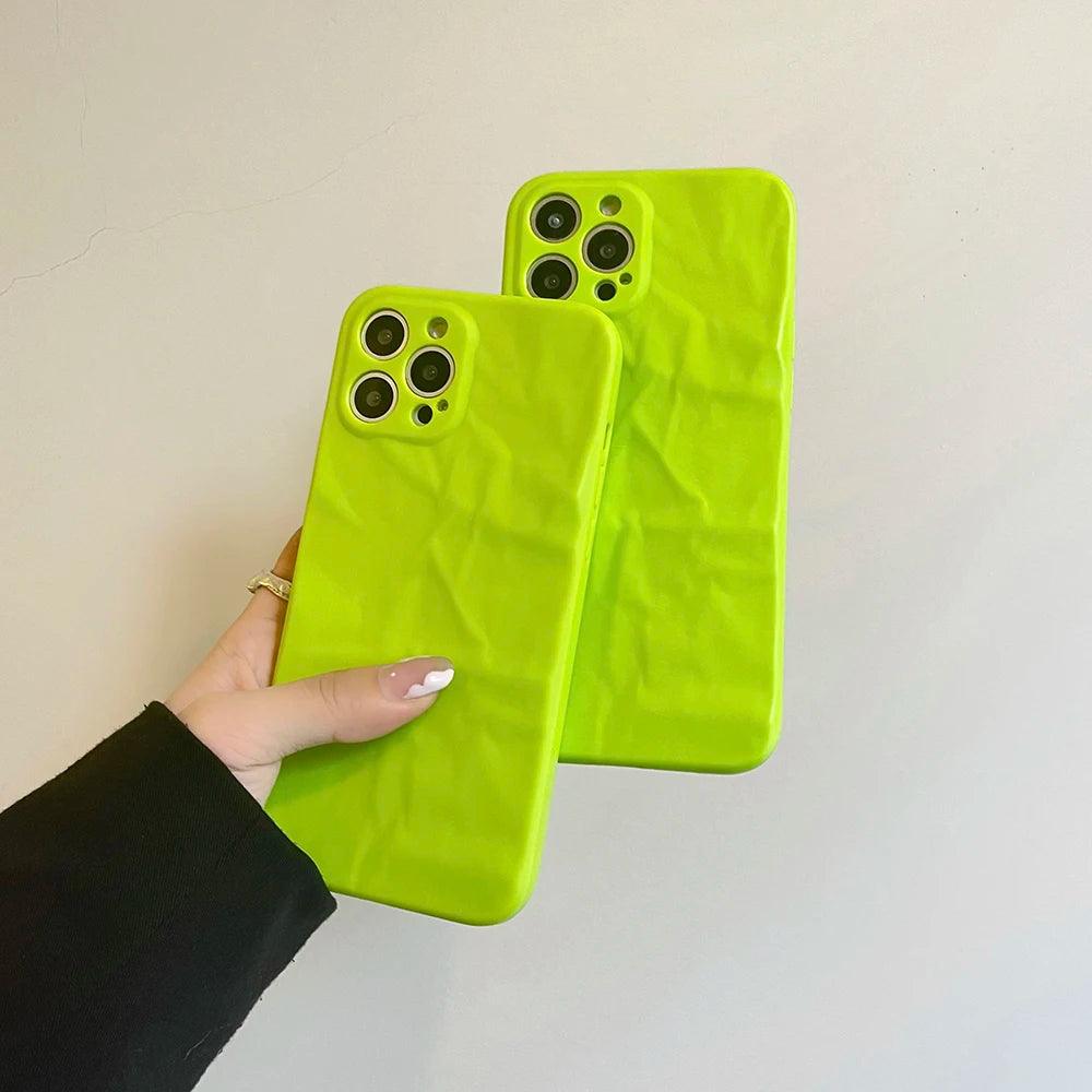 Get a Green Matte Cute Phone Case for iPhone 15, 14, 13, 12 Pro Max, 11 Pro Max, XR, XS, X, 8 Plus, and 7 with a Built-in Lens Cover - Touchy Style .