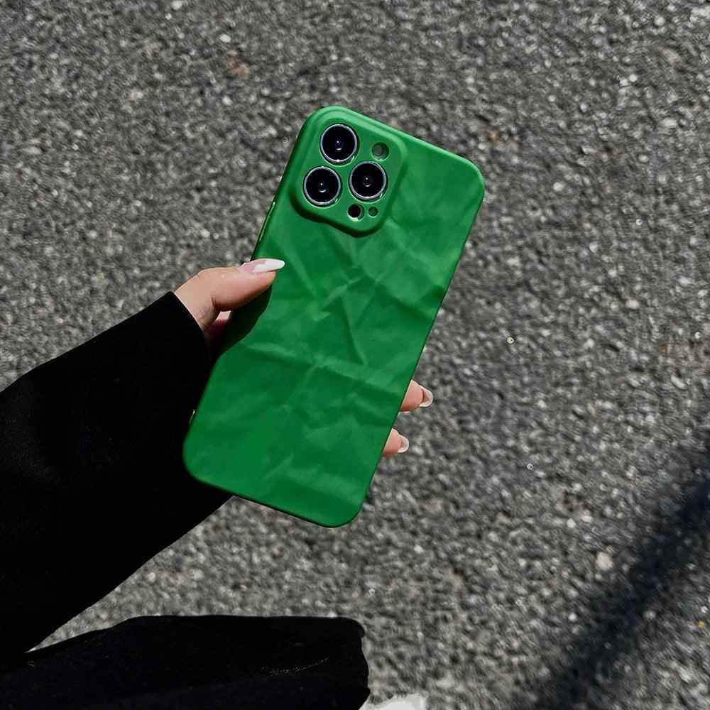 Get a Green Matte Cute Phone Case for iPhone 15, 14, 13, 12 Pro Max, 11 Pro Max, XR, XS, X, 8 Plus, and 7 with a Built-in Lens Cover - Touchy Style