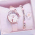 Girl Simple Cheap Watch with Cat Ears Face and Beaded Bracelet - Perfect Gift for Kids. - Touchy Style