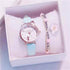 Girl Simple Cheap Watch with Cat Ears Face and Beaded Bracelet - Perfect Gift for Kids. - Touchy Style