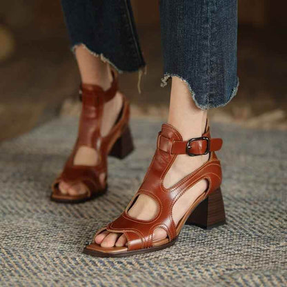 Gladiator Sandals High Heels - Women&