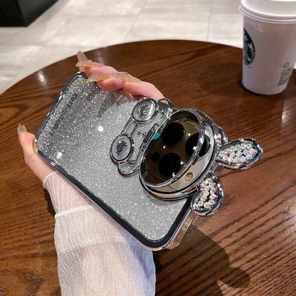 Glitter Gradient Cartoon Rabbit Phone Case - Cute Cover for iPhone 14, 13, 12 Pro Max - Touchy Style
