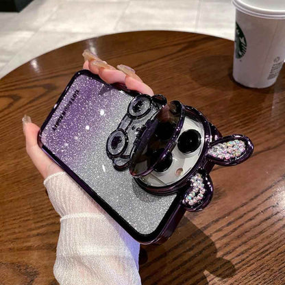 Glitter Gradient Cartoon Rabbit Phone Case - Cute Cover for iPhone 14, 13, 12 Pro Max - Touchy Style
