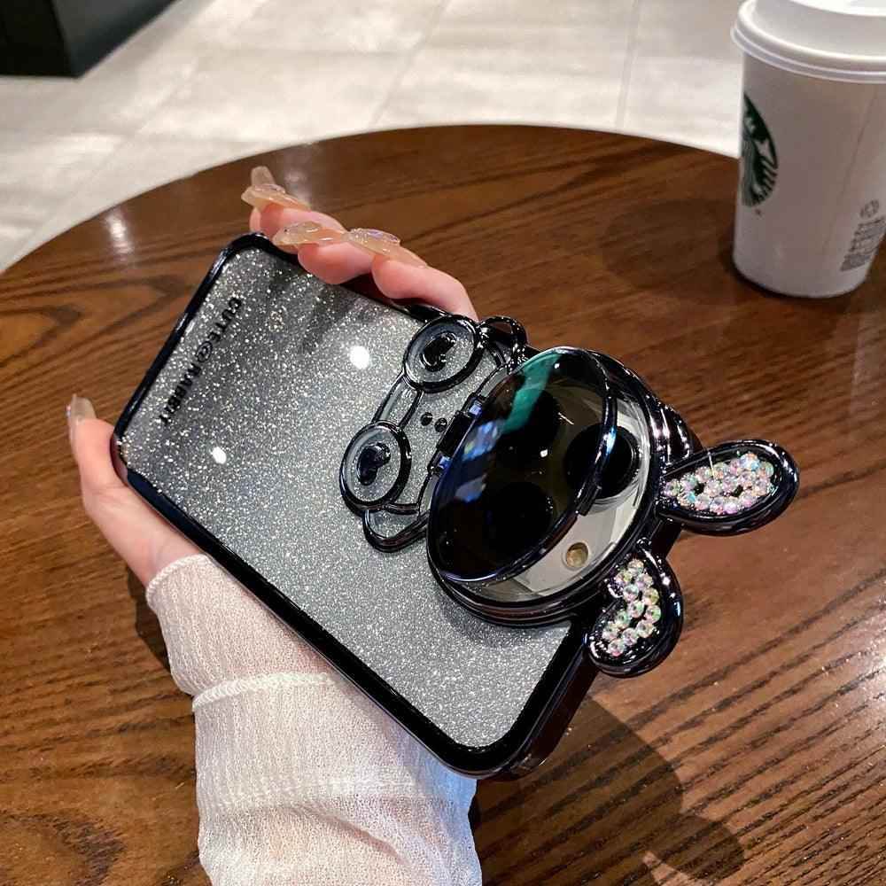 Glitter Gradient Cartoon Rabbit Phone Case - Cute Cover for iPhone 14, 13, 12 Pro Max - Touchy Style
