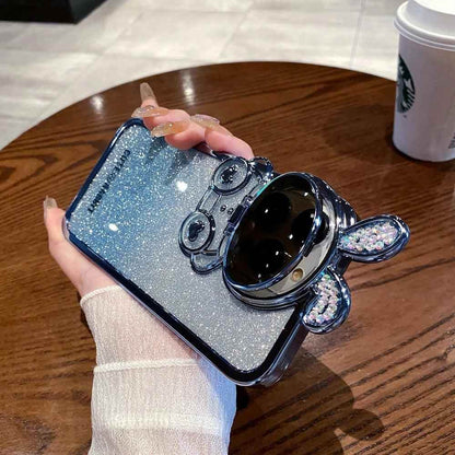 Glitter Gradient Cartoon Rabbit Phone Case - Cute Cover for iPhone 14, 13, 12 Pro Max - Touchy Style