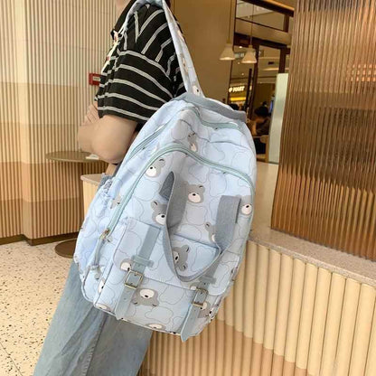 GM1242 Girl Cartoon Printing Cool Backpack: Travel School Nylon - Touchy Style