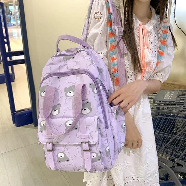 GM1242 Girl Cartoon Printing Cool Backpack: Travel School Nylon - Touchy Style .