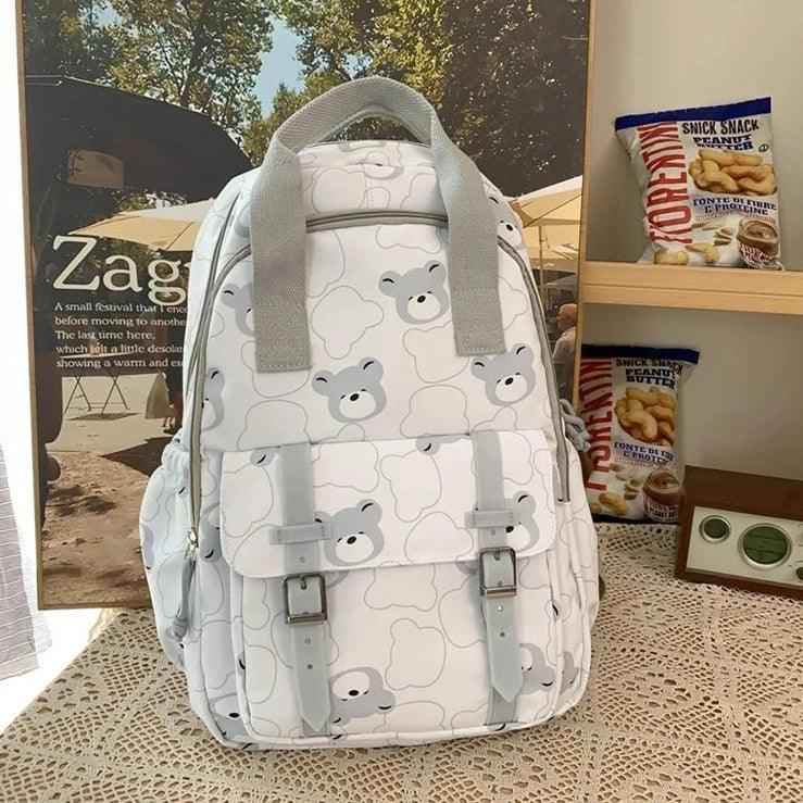 GM1242 Girl Cartoon Printing Cool Backpack: Travel School Nylon - Touchy Style